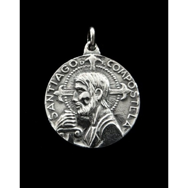 Medallón plata Santiago perfil 1